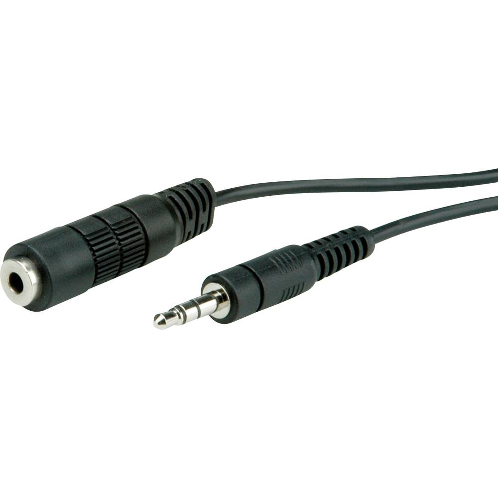 Roline 11.09.4353 jack audio kabel [1x jack zástrčka 3,5 mm - 1x jack zásuvka 3,5 mm] 3.00 m černá stíněný