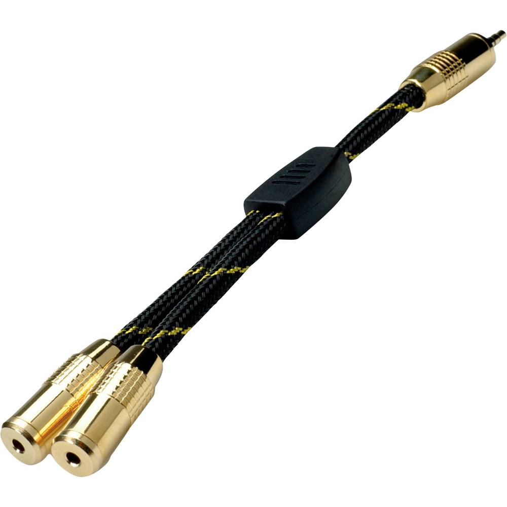 Roline 11.88.4213 jack audio kabel [1x jack zástrčka 3,5 mm - 2x jack zásuvka 3,5 mm] 0.15 m vícebarevná