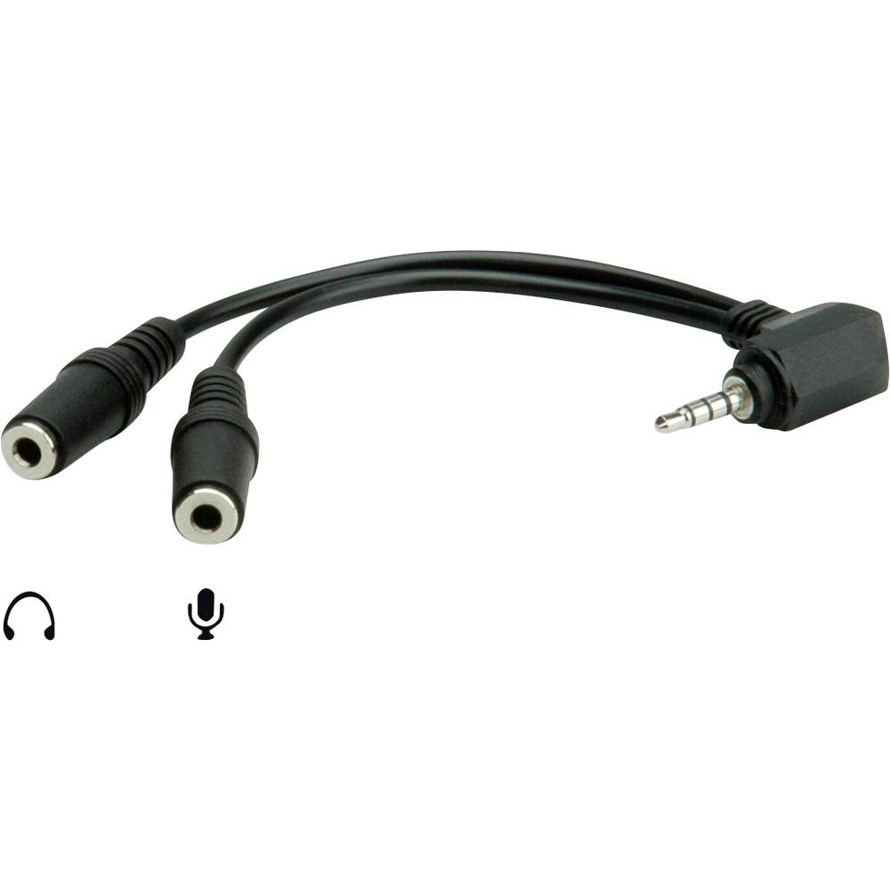 Roline 11.09.4441 jack audio kabel [1x jack zástrčka 3,5 mm - 2x jack zásuvka 3,5 mm] černá