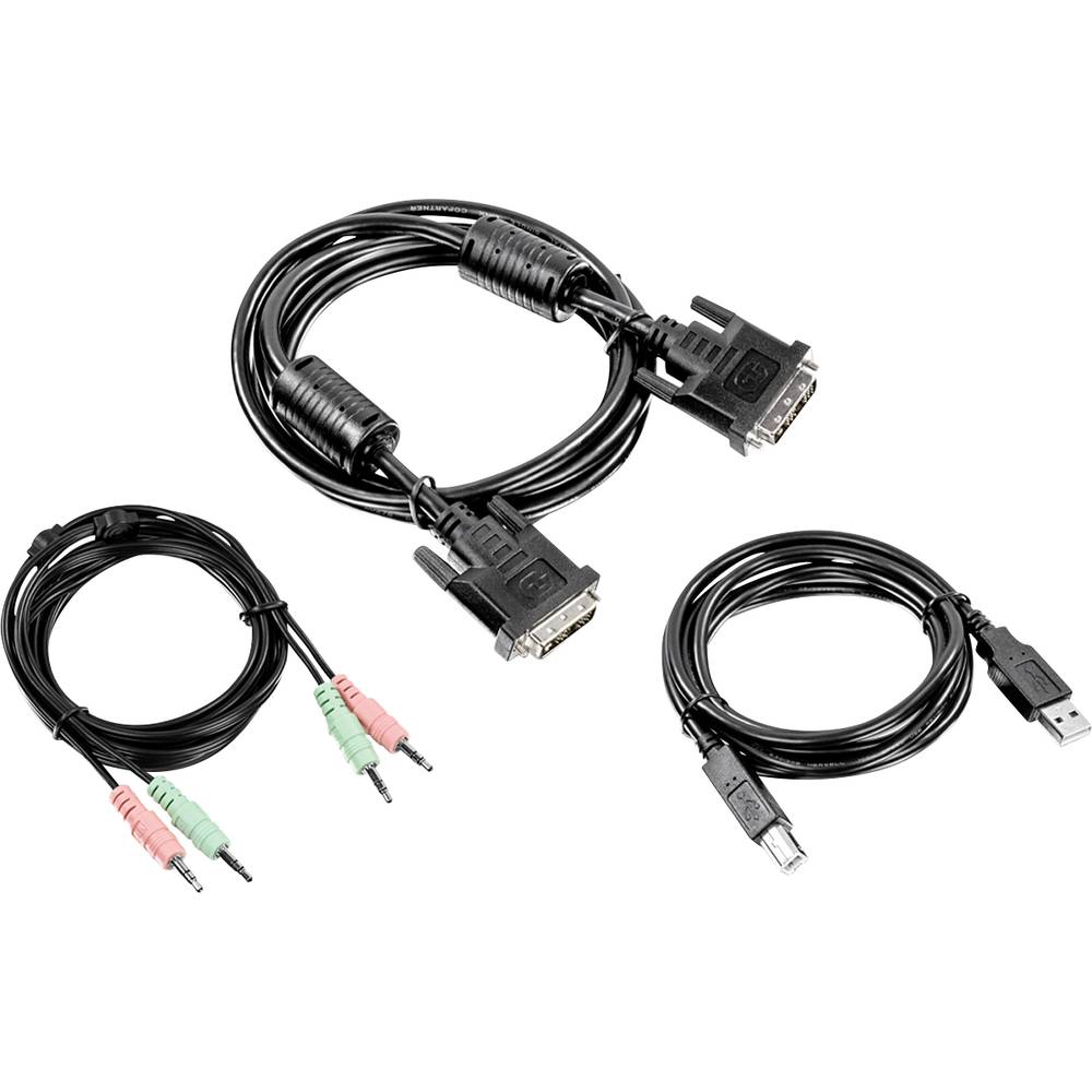 TrendNet KVM kabel [1x DVI zástrčka 18+5pólová, USB 2.0 zástrčka A, jack zástrčka 3,5 mm - 1x DVI zástrčka 18+5pólová, U