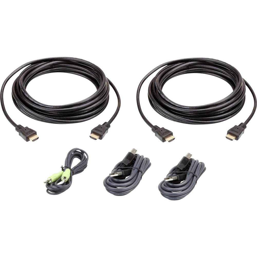 ATEN KVM kabel [1x HDMI zástrčka, USB 2.0 zástrčka A, jack zástrčka 3,5 mm - 1x HDMI zástrčka, jack zástrčka 3,5 mm, USB