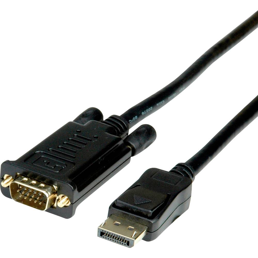 Roline DisplayPort / VGA kabelový adaptér Konektor DisplayPort, VGA pólové Zástrčka 5.00 m černá 11.04.5974 Kabel Displa