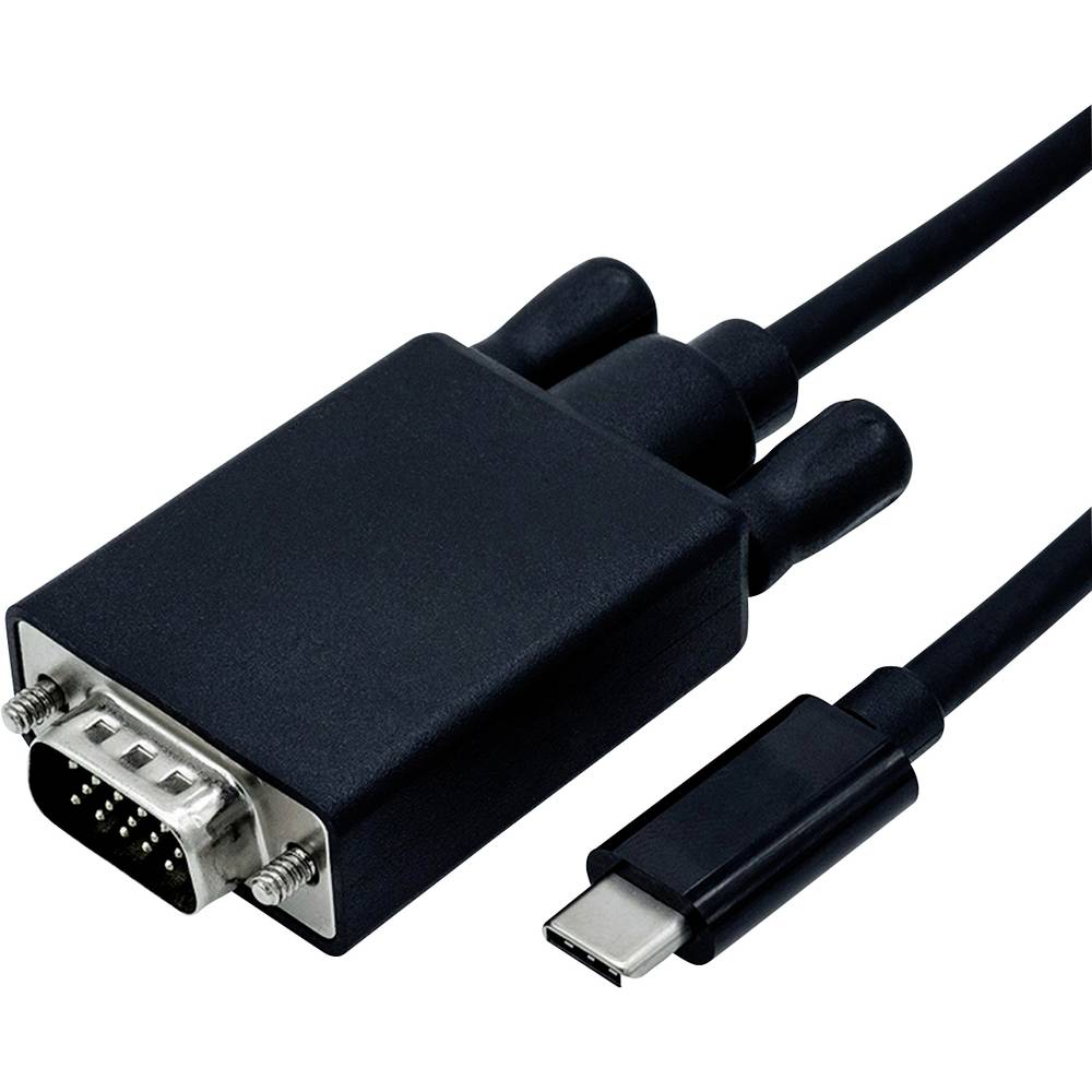 Roline USB-C® / VGA kabelový adaptér USB-C ® zástrčka, VGA pólové Zástrčka 1.00 m černá 11.04.5820 Kabel pro displeje US