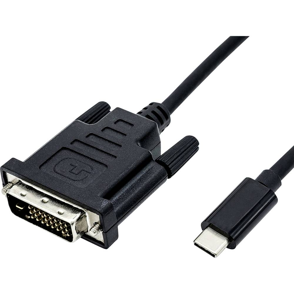 Roline USB-C® / DVI kabelový adaptér USB-C ® zástrčka, DVI-D 24+1pol. Zástrčka 2.00 m černá 11.04.5831 Kabel pro displej