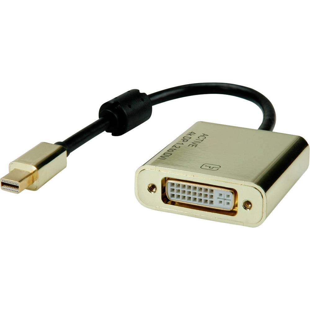 Roline Mini-DisplayPort / DVI kabelový adaptér Mini DisplayPort konektory, DVI-D 24+1pol. zásuvka 0.10 m černá/zlatá 12.