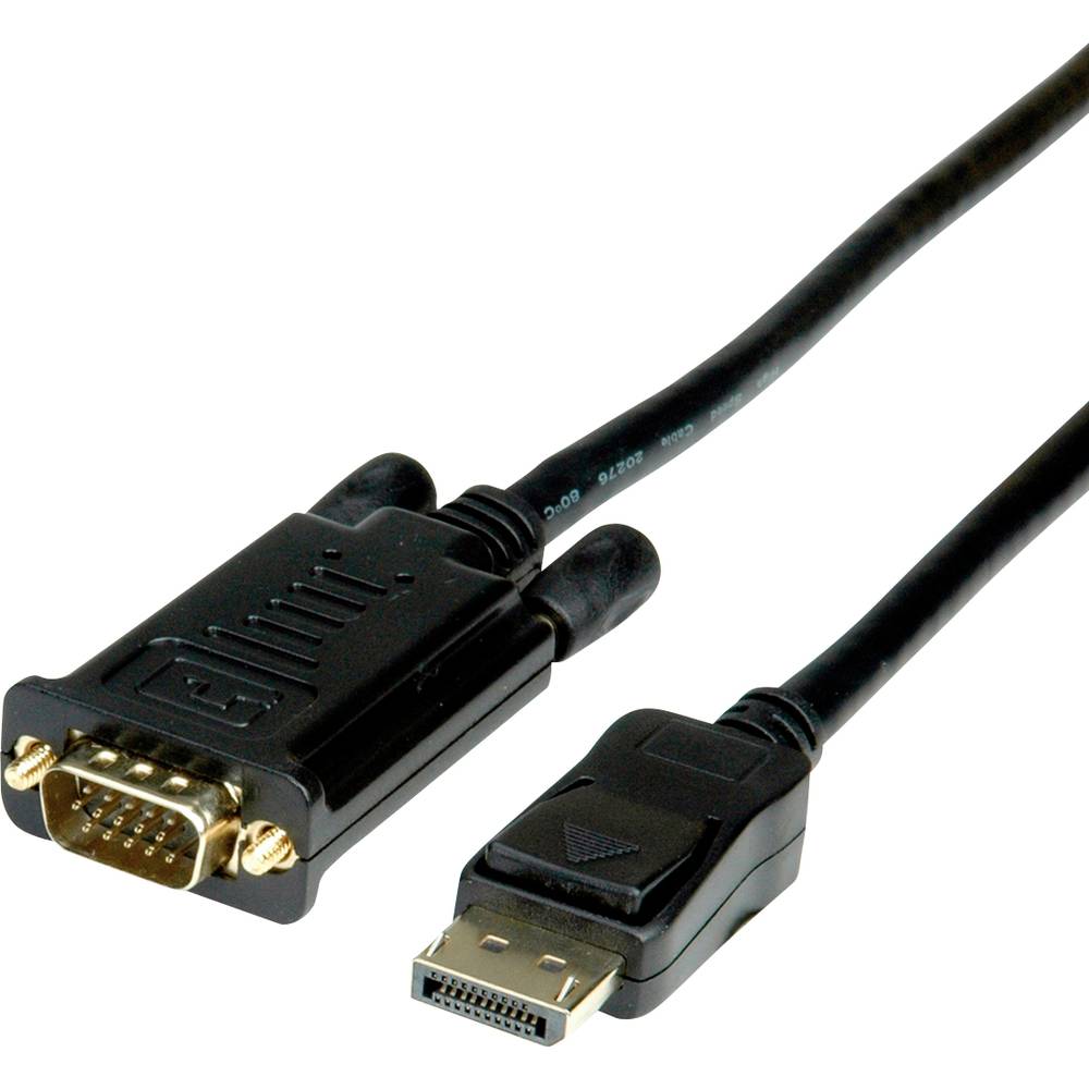 Roline DisplayPort / VGA kabelový adaptér Konektor DisplayPort, VGA pólové Zástrčka 1.50 m černá 11.04.5971 Kabel Displa
