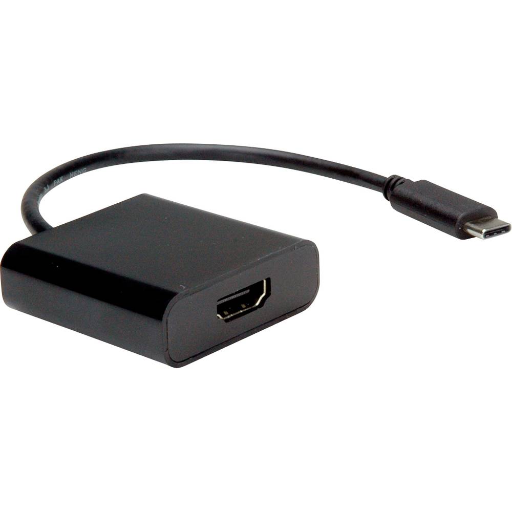 Value USB-C® / HDMI kabelový adaptér USB-C ® zástrčka, Zásuvka HDMI-A 0.10 m černá 12.99.3211 Kabel pro displeje USB-C®