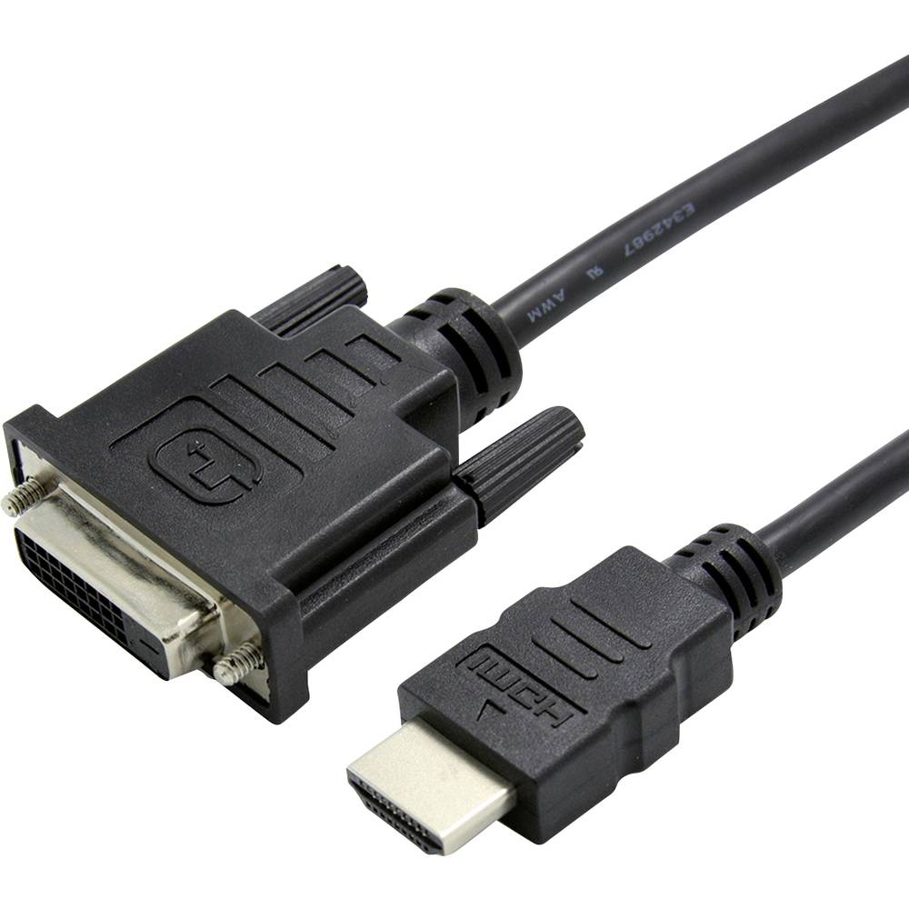 Value HDMI / DVI kabelový adaptér Zástrčka HDMI-A, DVI-D 24+1pol. Zástrčka 0.15 m černá 12.99.3115 HDMI kabel