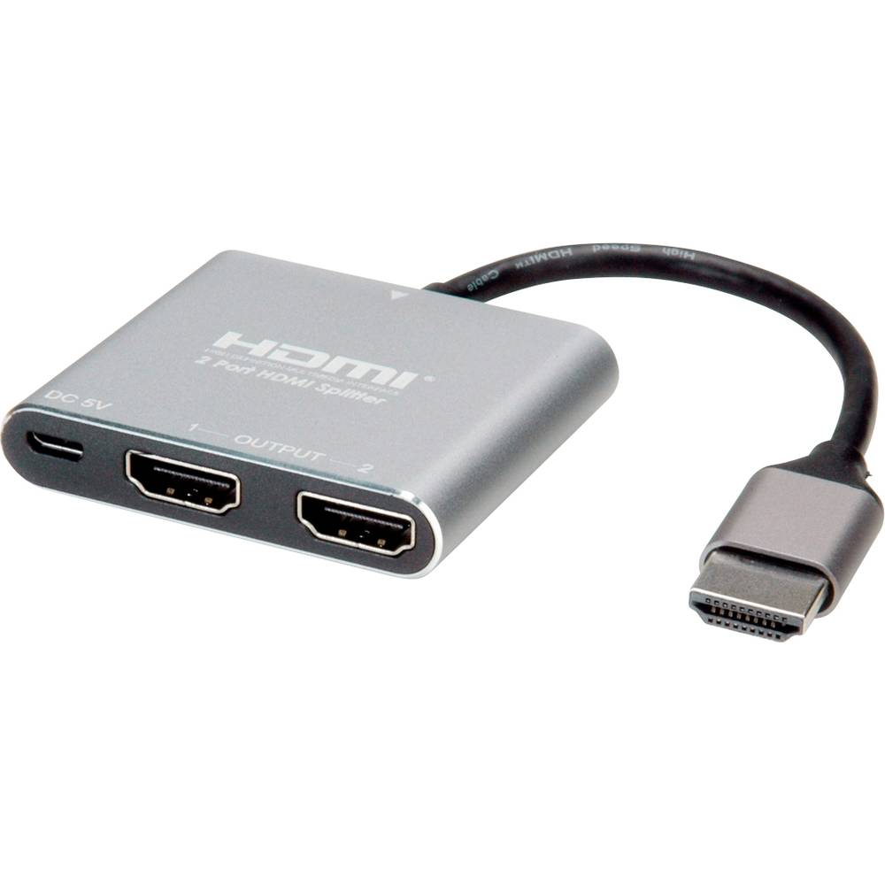 Value HDMI rozbočovač 3840 x 2160 Pixel stříbrná (metalíza)