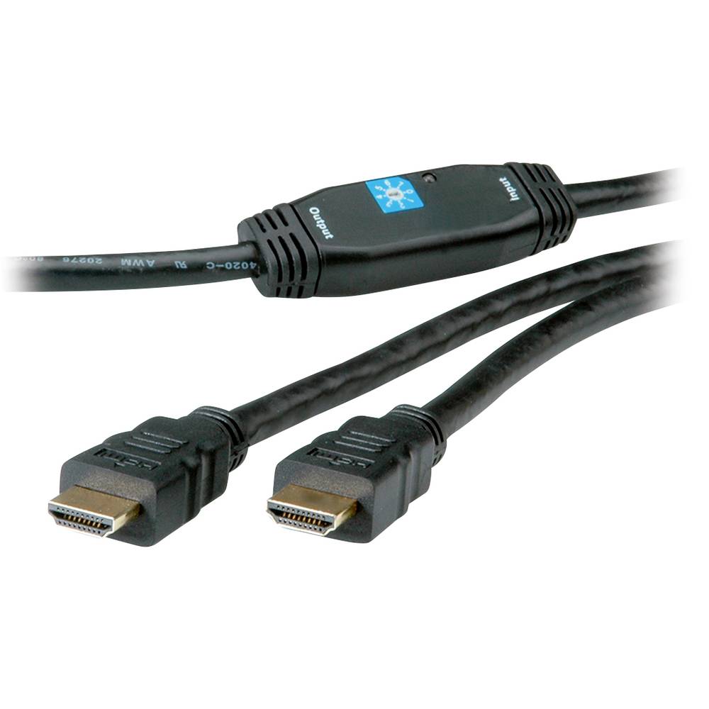 Roline HDMI kabel Zástrčka HDMI-A, Zástrčka HDMI-A 30.00 m černá 14.01.3465 4K UHD, stíněný, Aktivní se zesílením signál