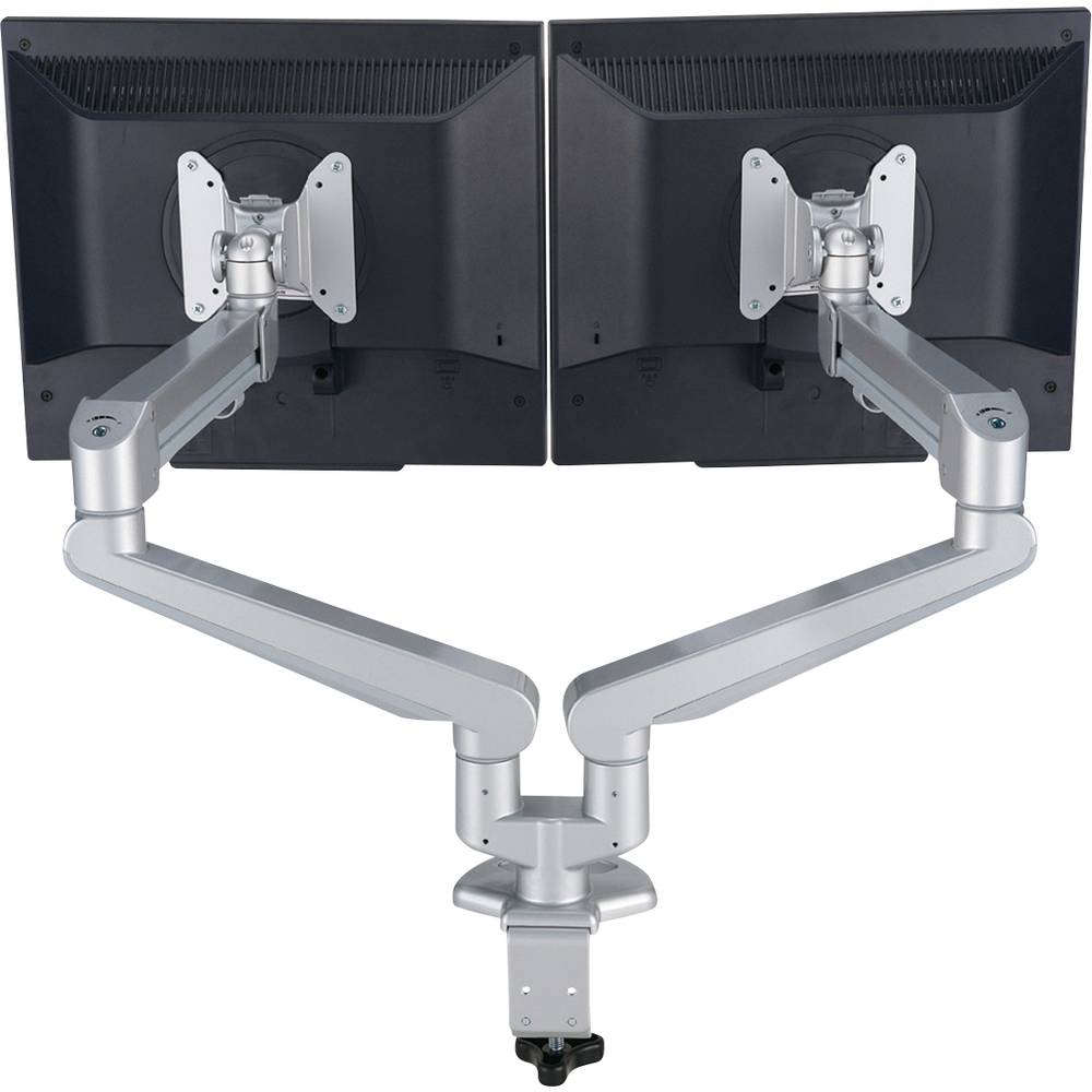 Roline 2násobný držák na stůl pro monitor stříbrná (metalíza) naklápěcí, nastavitelná výška, otočný