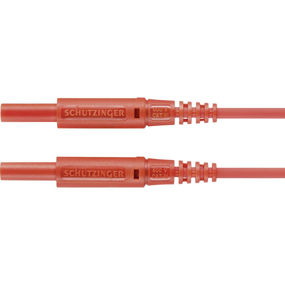 Schützinger MSFK A301 / 0.5 / 10 / RT měřicí kabel [zástrčka 2 mm - zástrčka 2 mm] 10.00 cm, červená, 10 ks