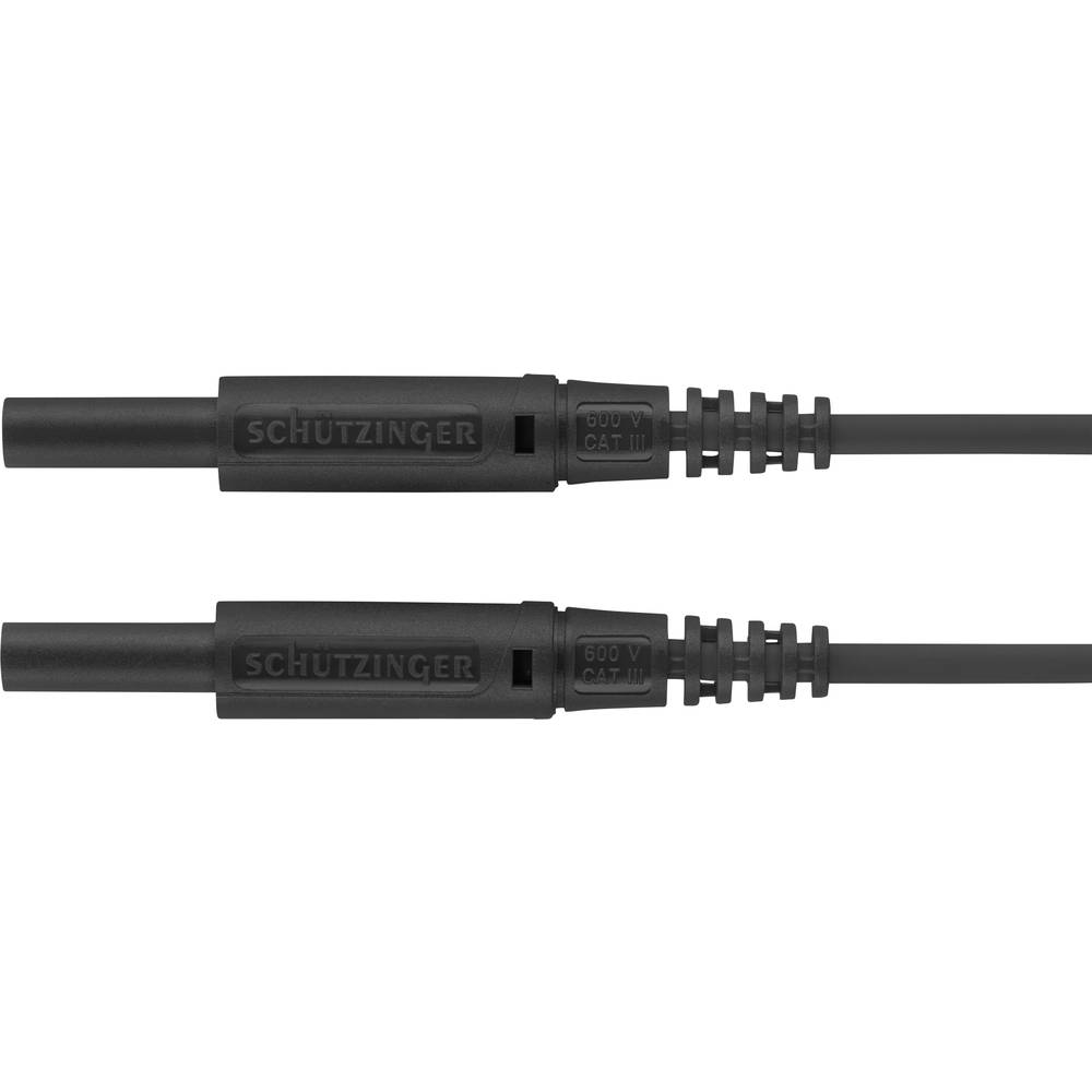 Schützinger MSFK A301 / 0.5 / 10 / SW měřicí kabel [zástrčka 2 mm - zástrčka 2 mm] 10.00 cm, černá, 10 ks