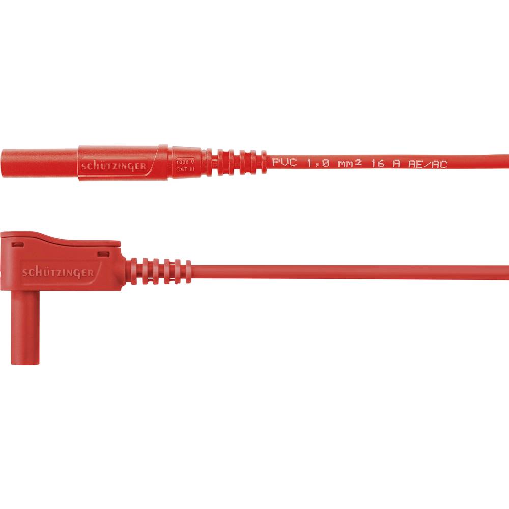 Schützinger MSWFK A341 / 1 / 50 / RT měřicí kabel [zástrčka 4 mm - zástrčka 4 mm] 50.00 cm, červená, 20 ks