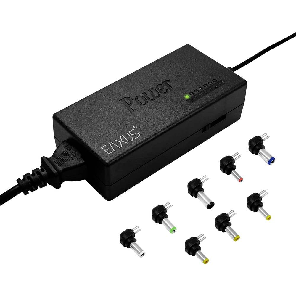Eaxus 4260183015956 zásuvkový napájecí adaptér s redukcemi, nastavitelný 12 V, 15 V, 16 V, 18 V, 19 V, 20 V, 24 V 4500 m