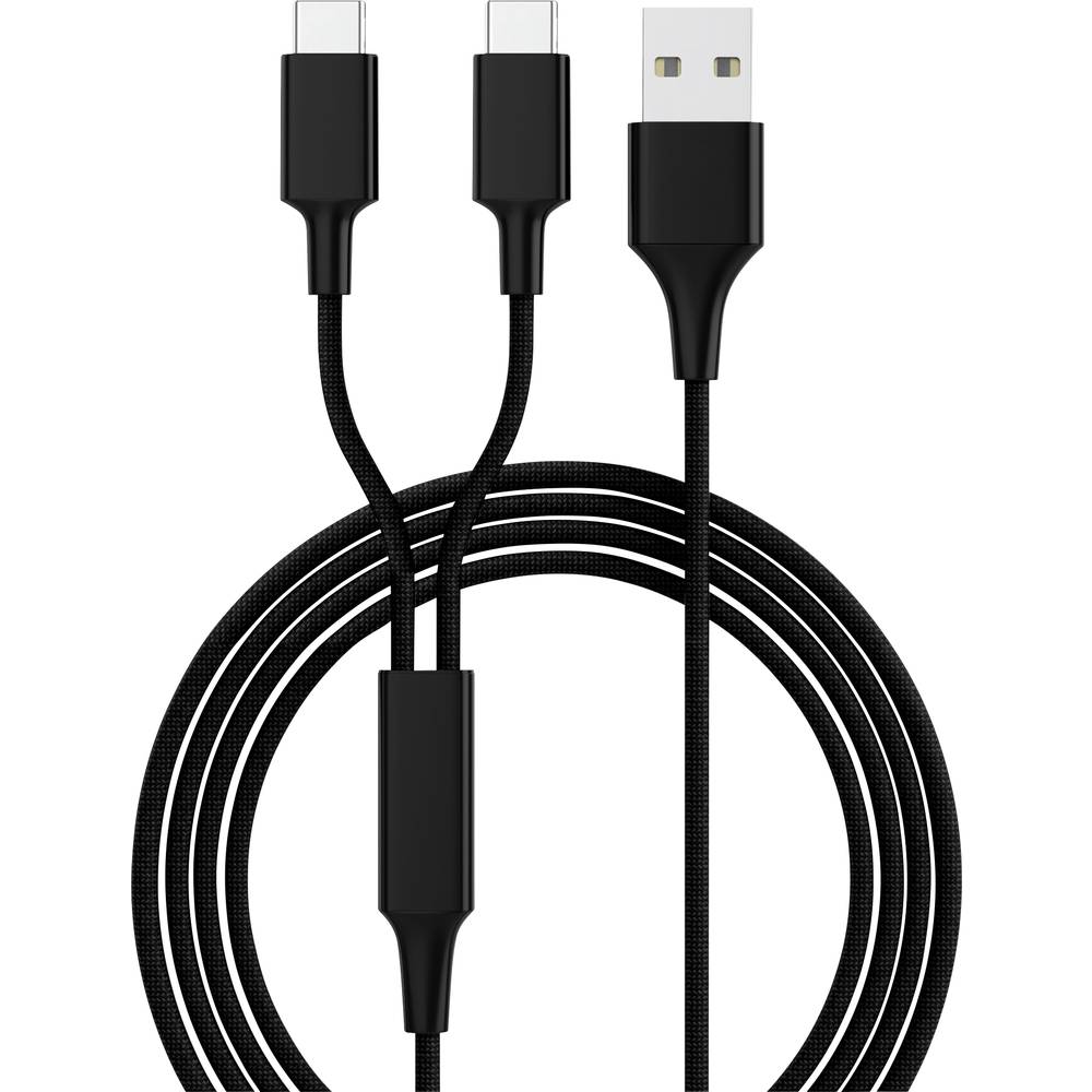 Smrter Nabíjecí kabel USB USB 2.0 USB-A zástrčka, USB-C ® zástrčka 1.20 m černá SMRTER_HYDRA_DUO_C_BK