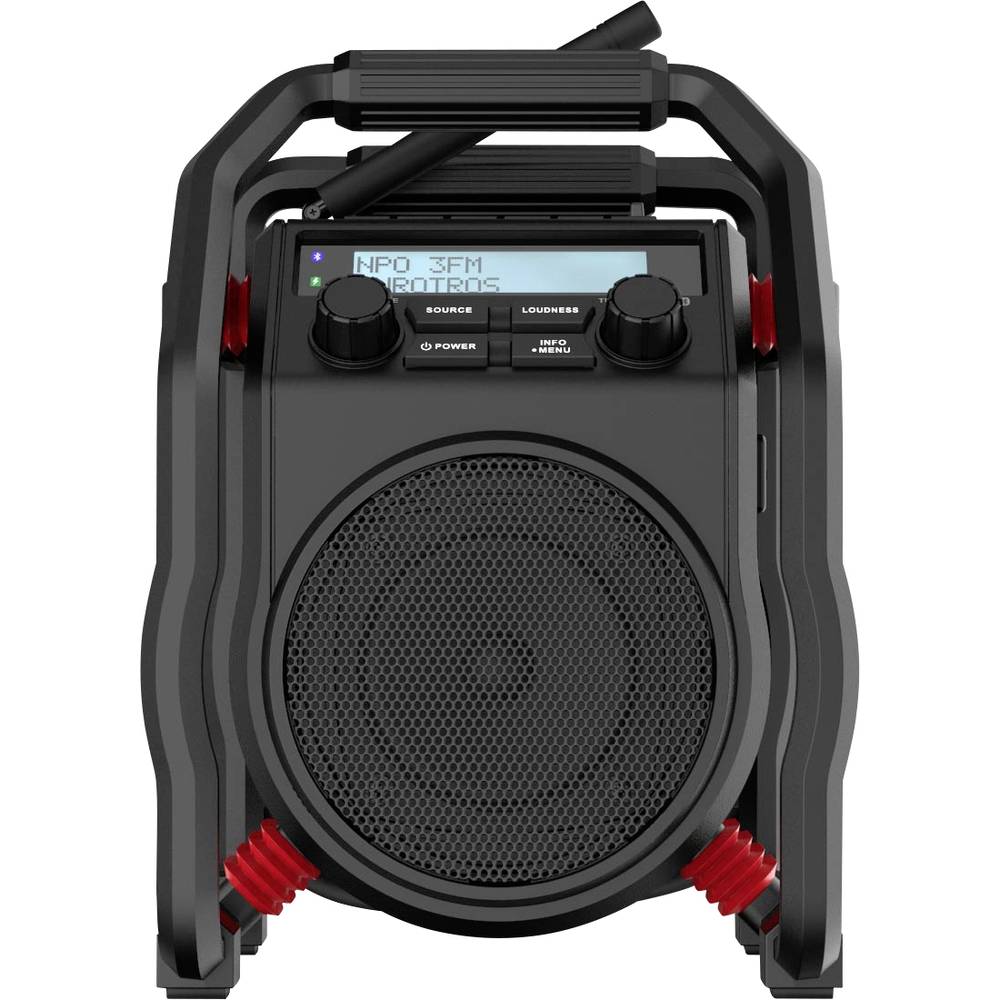 PerfectPro UBOX400R odolné rádio DAB+, FM Bluetooth, AUX nárazuvzdorné černá