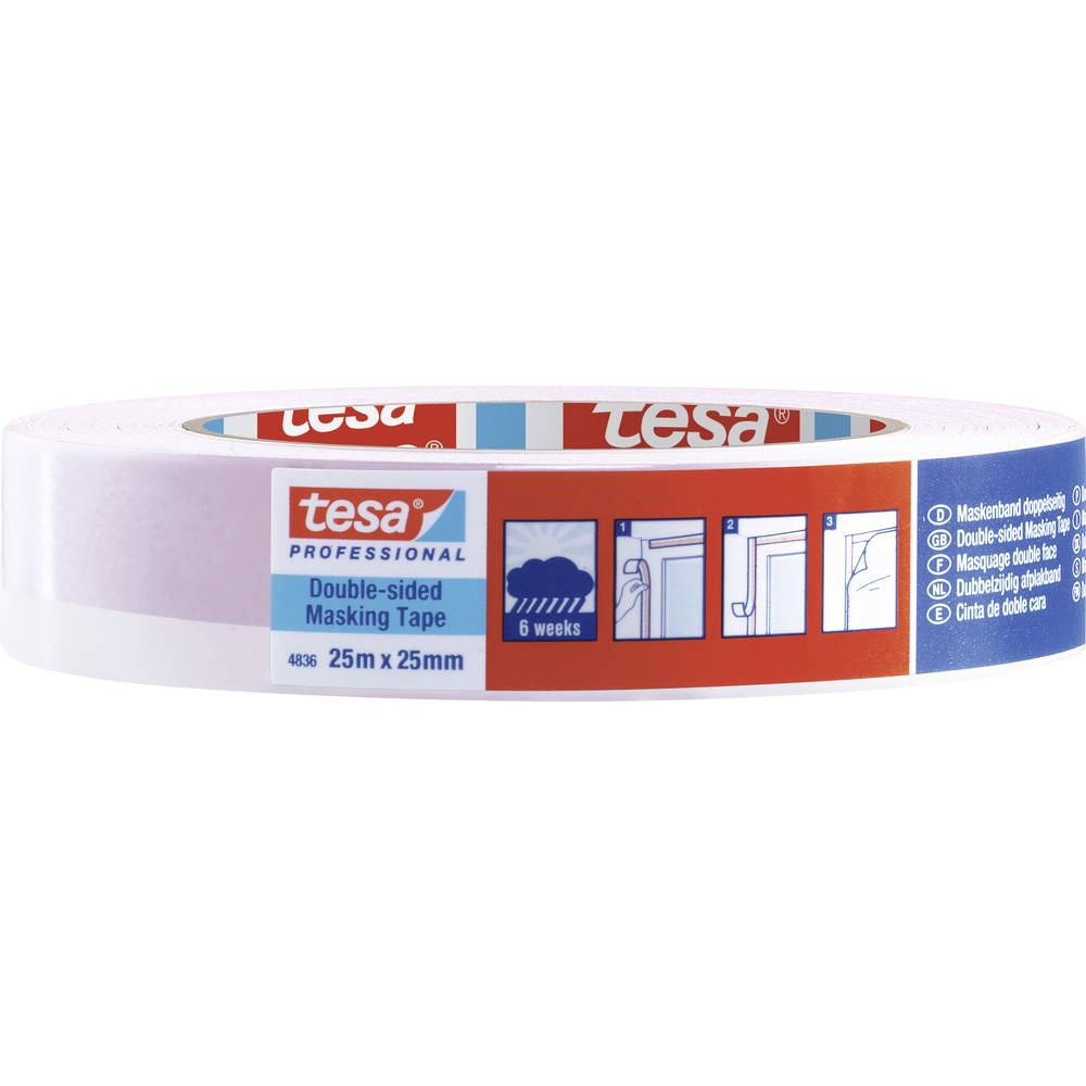 tesa DOUBLE-SIDED 04836-00001-00 oboustranná lepicí páska tesa® Professional červená / bílá (d x š) 25 m x 25 mm 1 ks