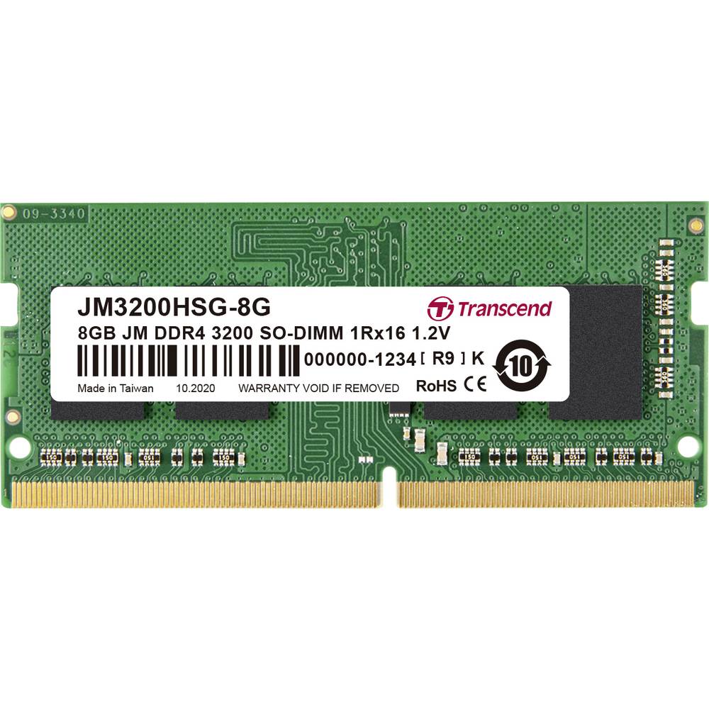 Transcend JetRAM RAM modul pro notebooky DDR4 8 GB 1 x 8 GB 3200 MHz 260pin SO-DIMM JM3200HSG-8G