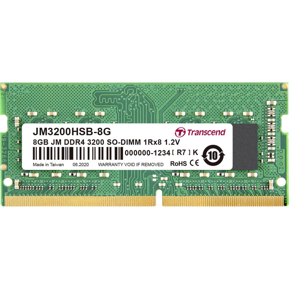 Transcend JetRAM RAM modul pro notebooky DDR4 8 GB 1 x 8 GB 3200 MHz 260pin SO-DIMM JM3200HSB-8G