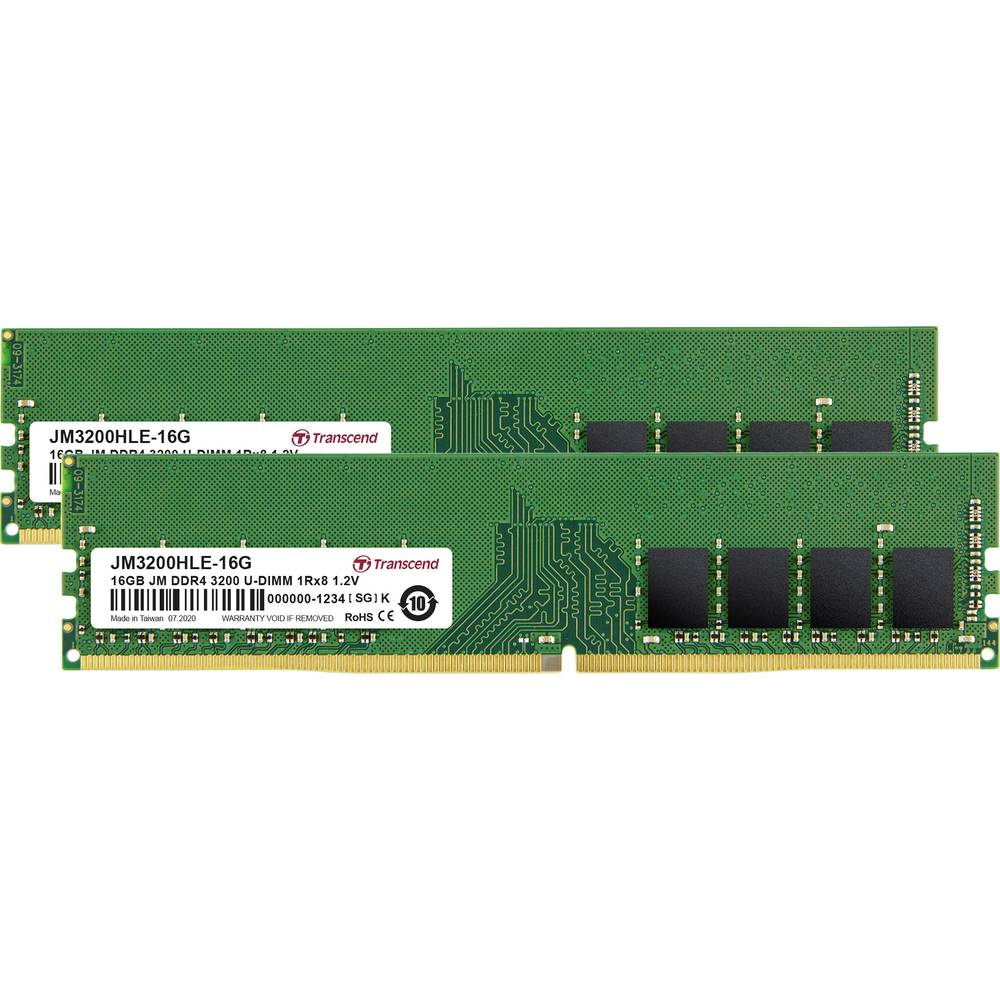 Transcend JetRAM Sada RAM pro PC DDR4 32 GB 2 x 16 GB 3200 MHz 288pin DIMM JM3200HLE-32GK