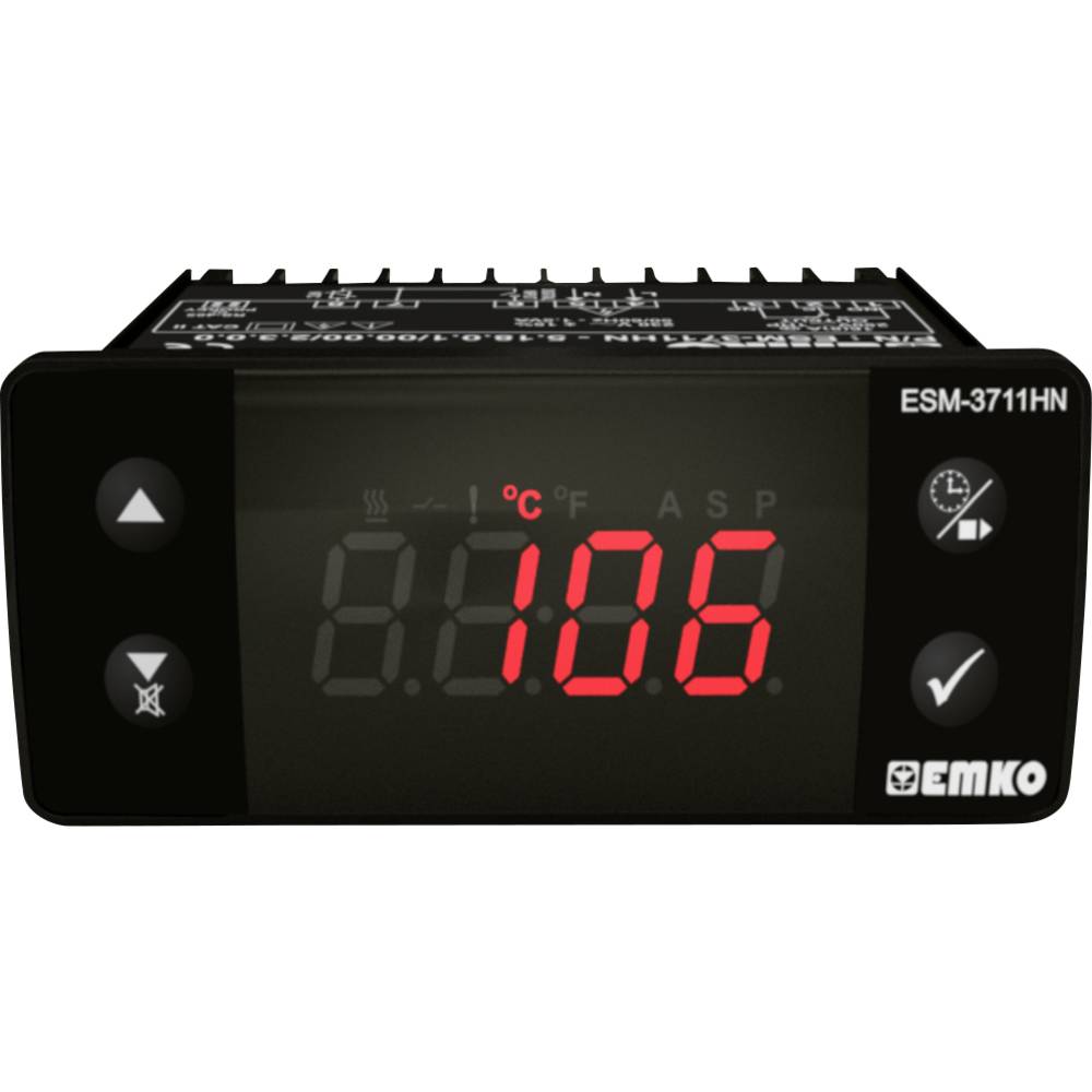 Emko ESM-3711-HN.8.10.0.1/00.00/1.0.0.0 2bodový regulátor termostat K 0 do 999 °C relé 16 A (d x š x v) 65 x 76 x 35 mm