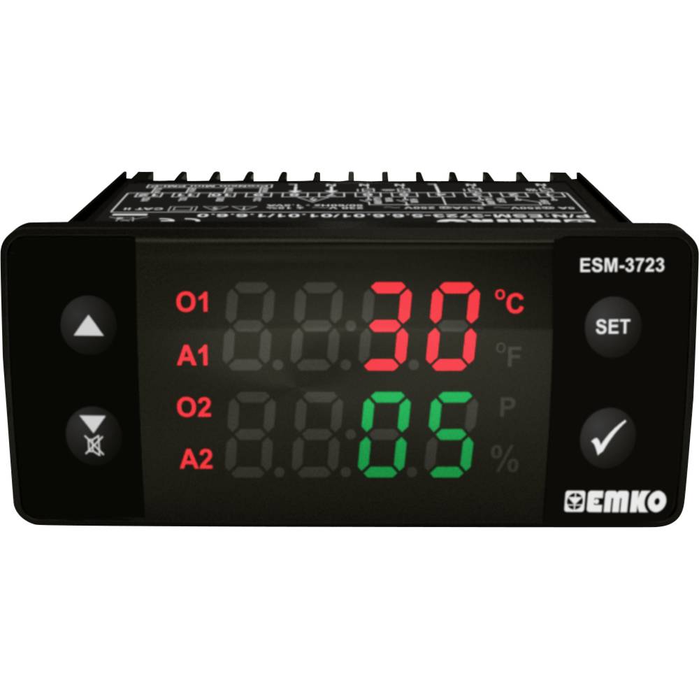 Emko ESM-3723.2.3.5.0.1/01.01/1.0.0.0 2bodový a PID regulátor termostat NTC 0 do 100 °C relé 5 A (d x š x v) 65 x 76 x 3