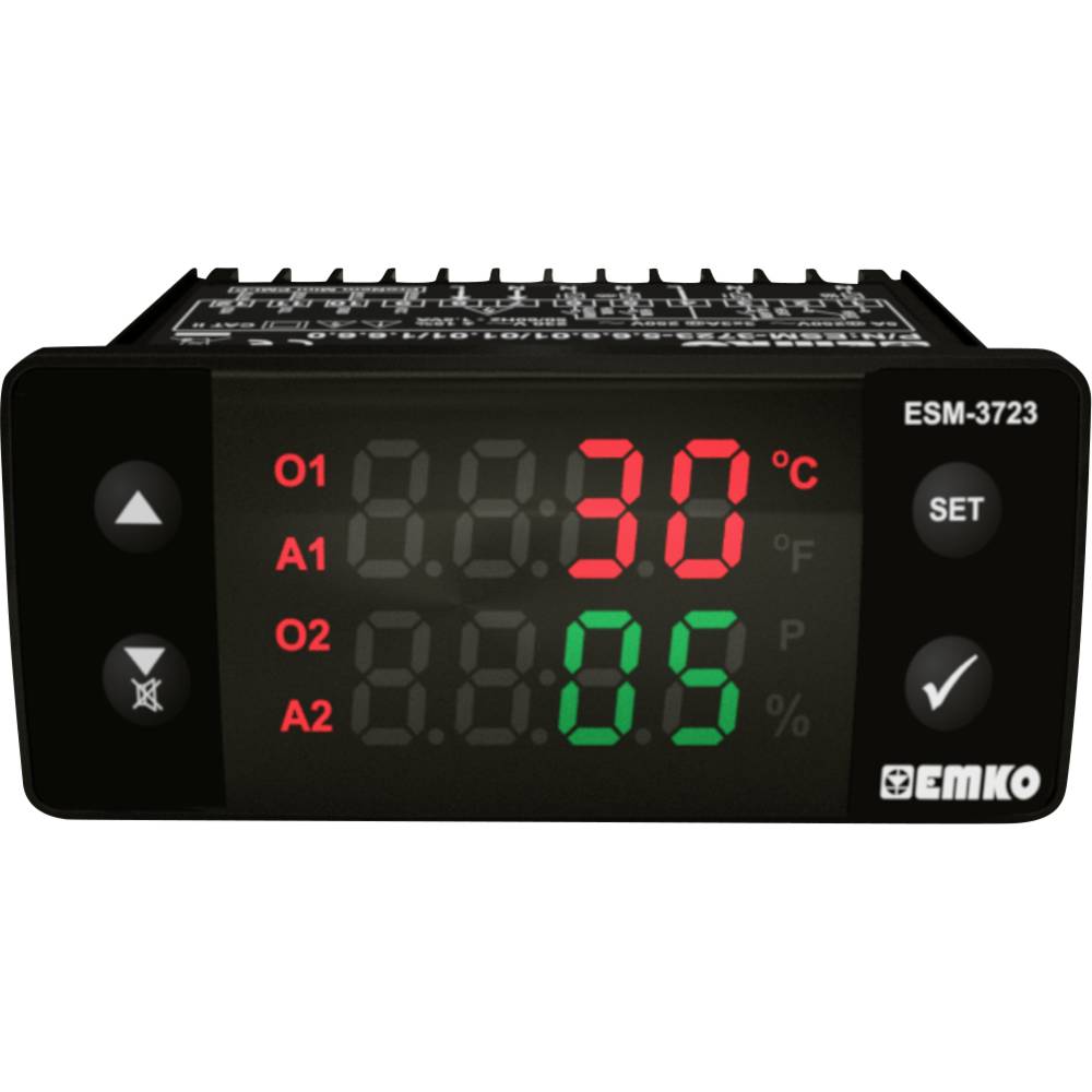 Emko ESM-3723.2.2.5.0.1/01.01/1.0.0.0 2bodový a PID regulátor termostat PTC 0 do 100 °C relé 5 A (d x š x v) 65 x 76 x 3