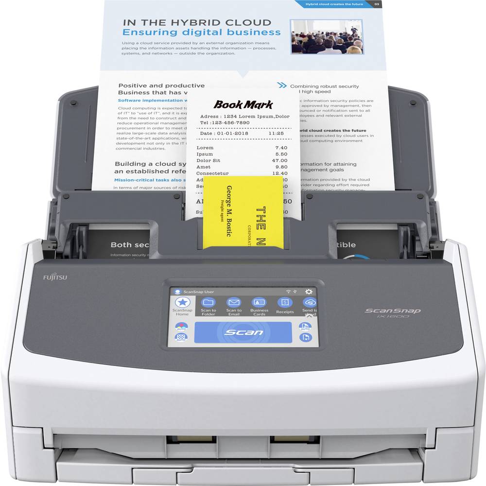 Fujitsu ScanSnap iX1600 duplexní skener dokumentů A4 600 x 600 40 str./min USB, Wi-Fi 802.11 b/g/n