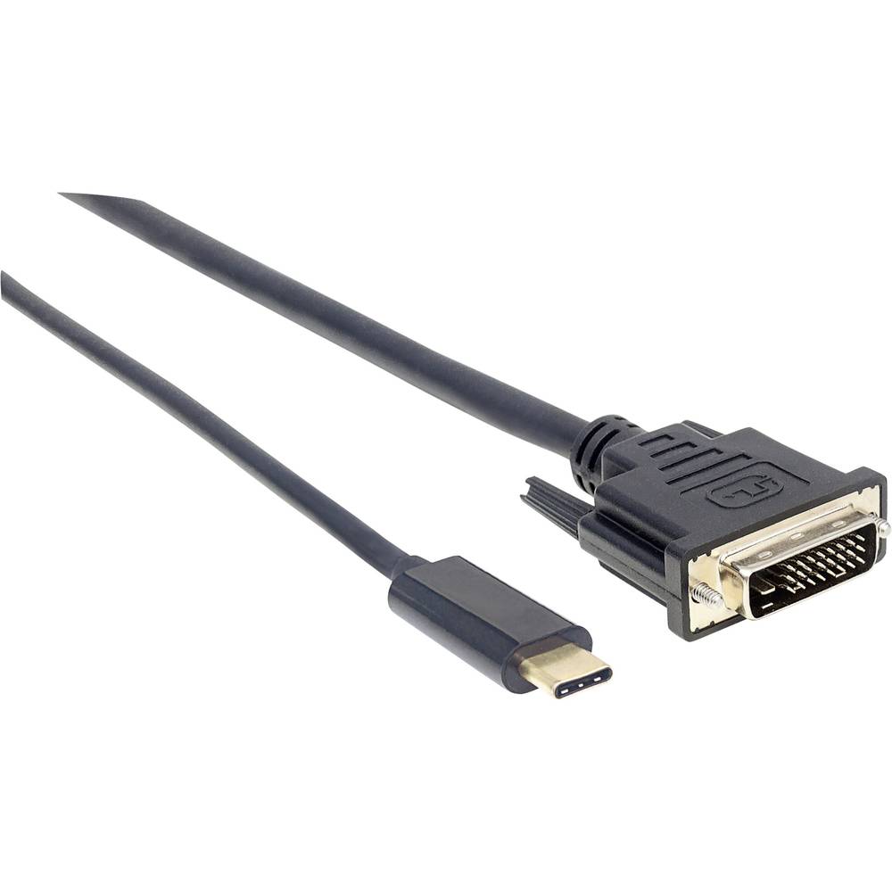 Manhattan USB-C® / DVI kabelový adaptér USB-C ® zástrčka, DVI-D 24+1pol. Zástrčka 2.00 m černá 152457 Kabel pro displeje