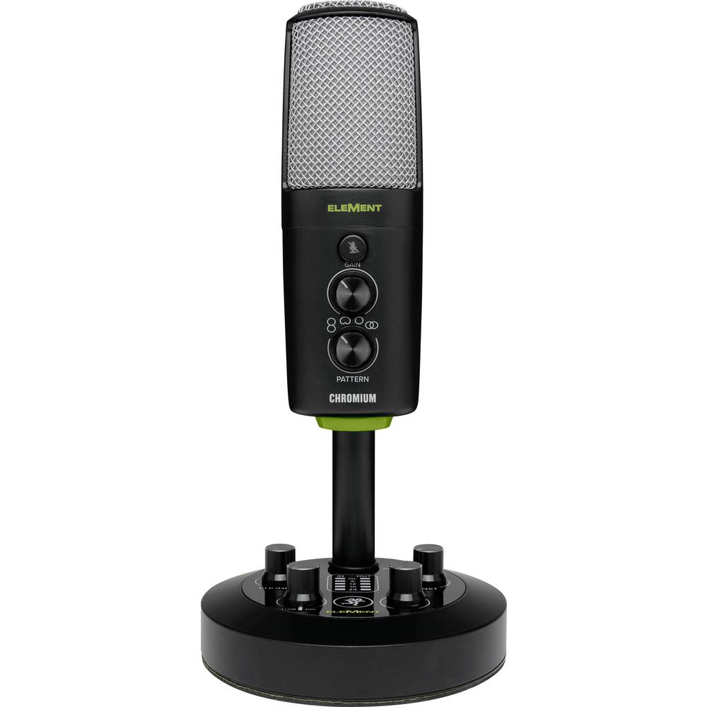 Mackie CHROMIUM na stojanu USB studiový mikrofon kovový kryt, stojan, vč. kabelu USB-C®