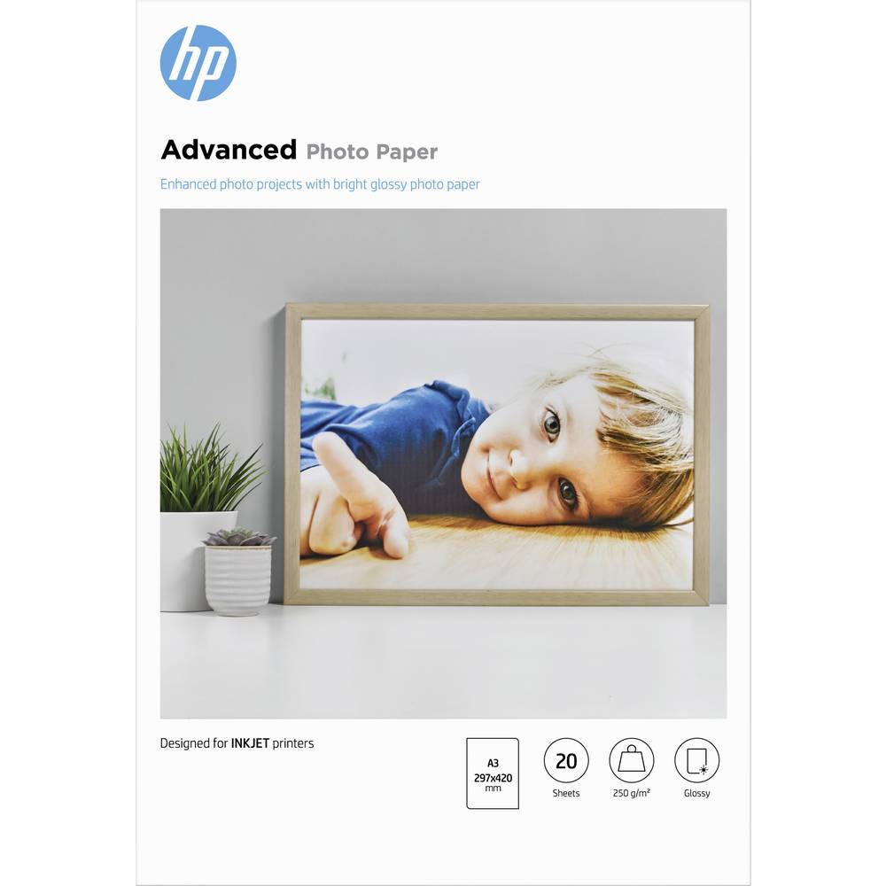 HP Advanced Photo Paper Q8697A fotografický papír A3 250 g/m² 1 ks lesklý