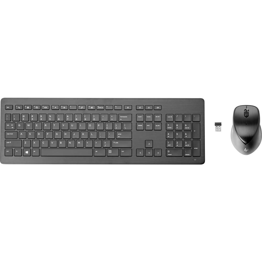 HP 950MK bezdrátový, USB, bezdrátový sada klávesnice a myše s číselnou klávesnicí, nabíjecí německá, QWERTZ černá