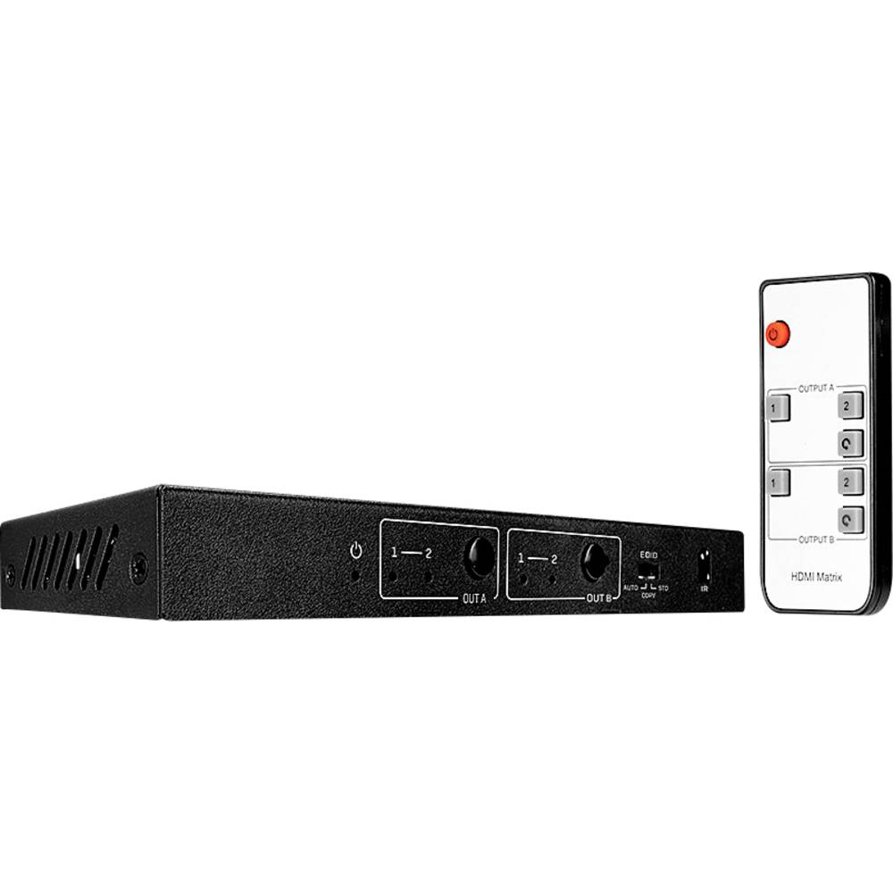 LINDY 2x2 HDMI 18G Matrix Switch 2 + 2 port HDMI matrix přepínač 4096 x 2160 Pixel černá