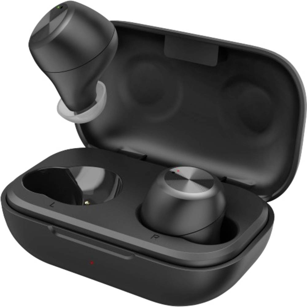 Thomson WEAR7701 špuntová sluchátka Bluetooth® černá headset, dotykové ovládání, odolná vůči vodě