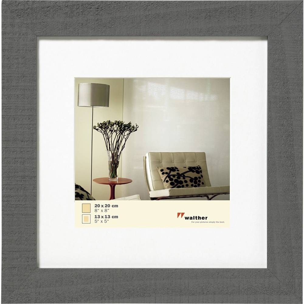 walther+ design HO220D vyměnitelný fotorámeček Formát papíru: 20 x 20 cm šedá