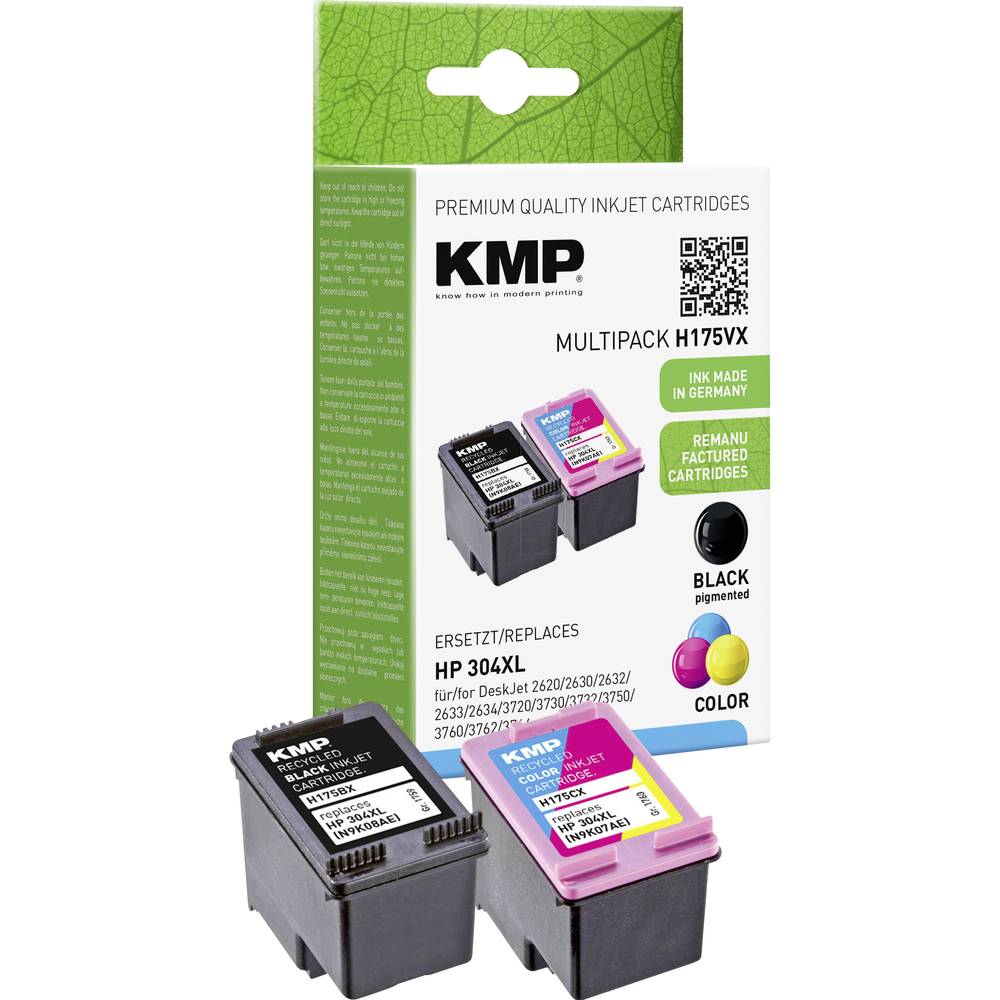 KMP Ink náhradní HP 304XL, N9K08AE, N9K07AE kompatibilní kombinované balení černá, azurová, purpurová, žlutá H175VX 1759
