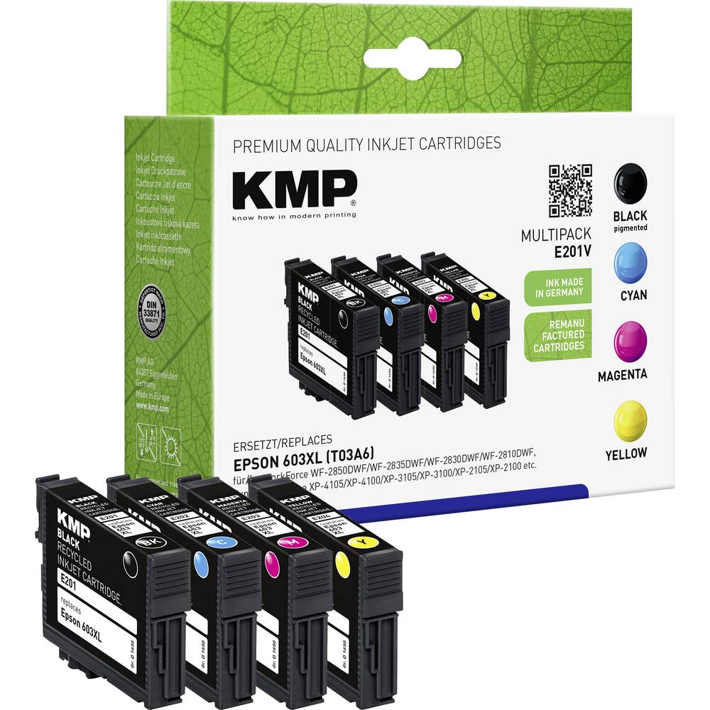 KMP Ink náhradní Epson 603XL, T03A6, T03A1, T03A2, T03A3, T03A4 kompatibilní kombinované balení černá, azurová, purpurov