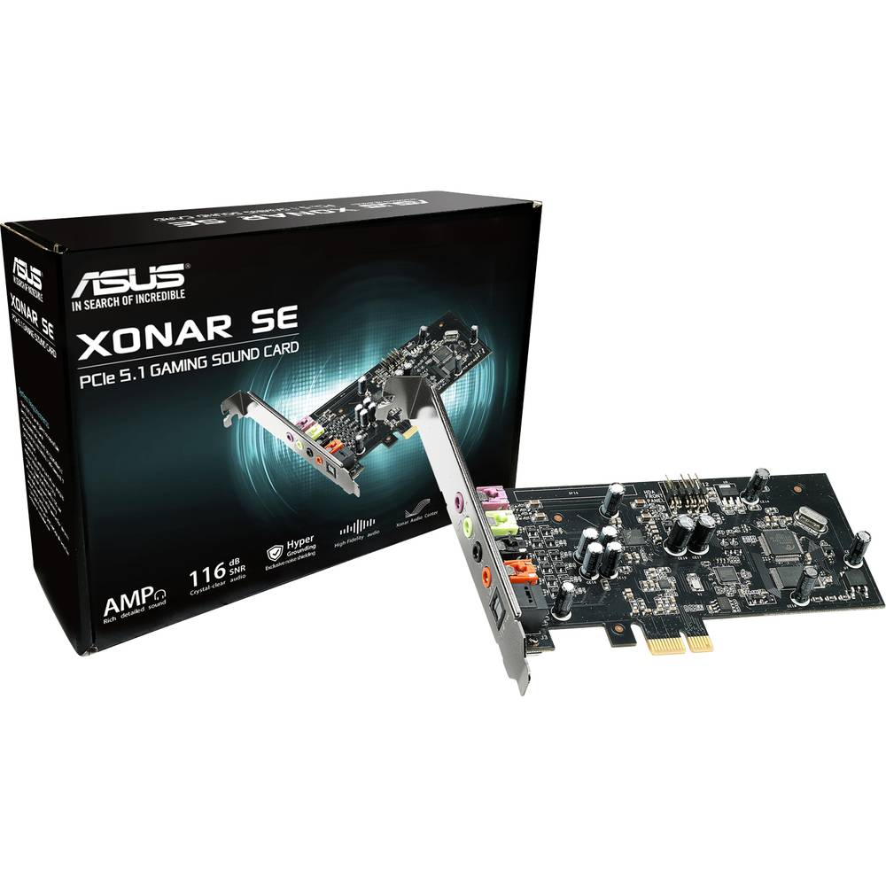 Asus Xonar SE 5.1 interní zvuková karta PCIe externí konektor na sluchátka