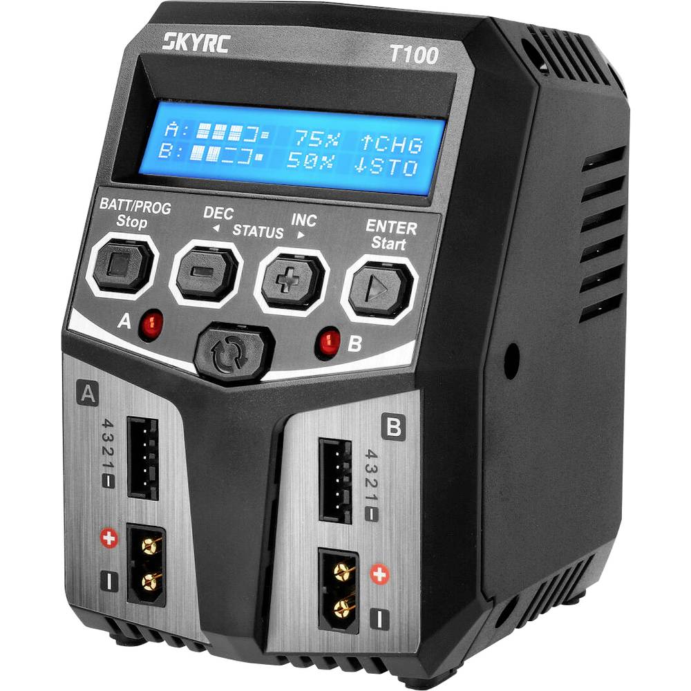 SKYRC T100 modelářská nabíječka, 5.0 A, pro olověné akumulátory, LiFePO , LiHV , Li-Ion, Li-Pol, NiCd, NiMH, odpojení ča