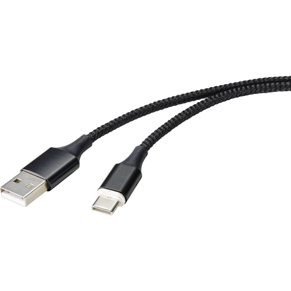 Renkforce USB kabel USB 2.0 USB-A zástrčka, USB-C ® zástrčka 1.00 m černá magnetická zástrčka RF-4746076