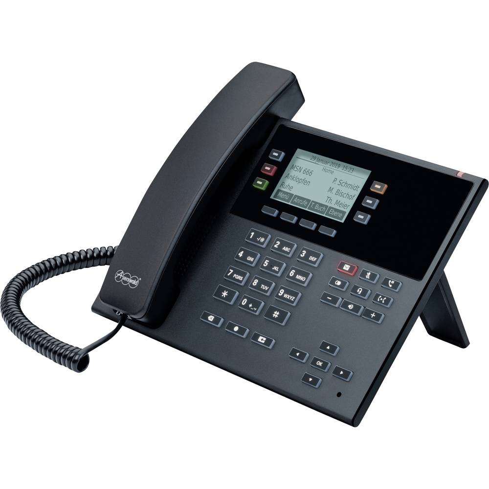 Auerswald COMfortel D-210 šňůrový telefon, VoIP handsfree, konektor na sluchátka, optická signalizace hovoru, PoE grafic