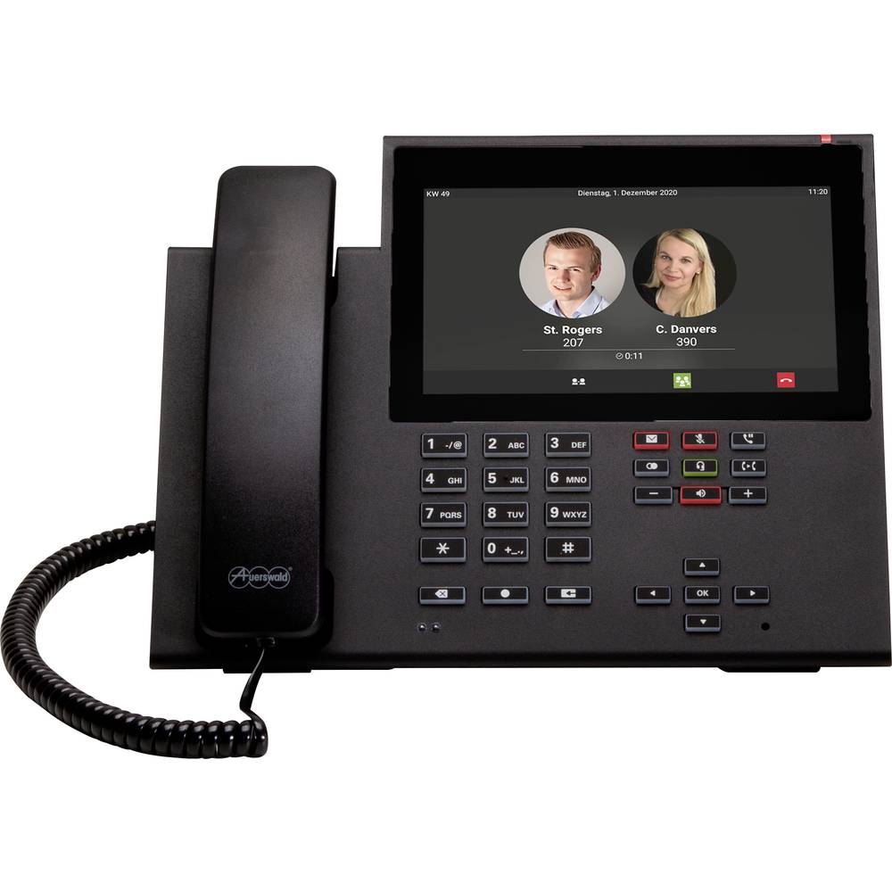 Auerswald COMfortel D-600 šňůrový telefon, VoIP handsfree, konektor na sluchátka, optická signalizace hovoru, dotykový d
