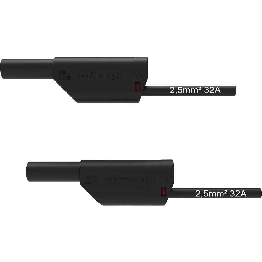 Schützinger VSFK 8500 / 2.5 / 100 / SW bezpečnostní měřicí kabely [4 mm zástrčka - 4 mm zástrčka] 100.00 cm, černá, 1 ks