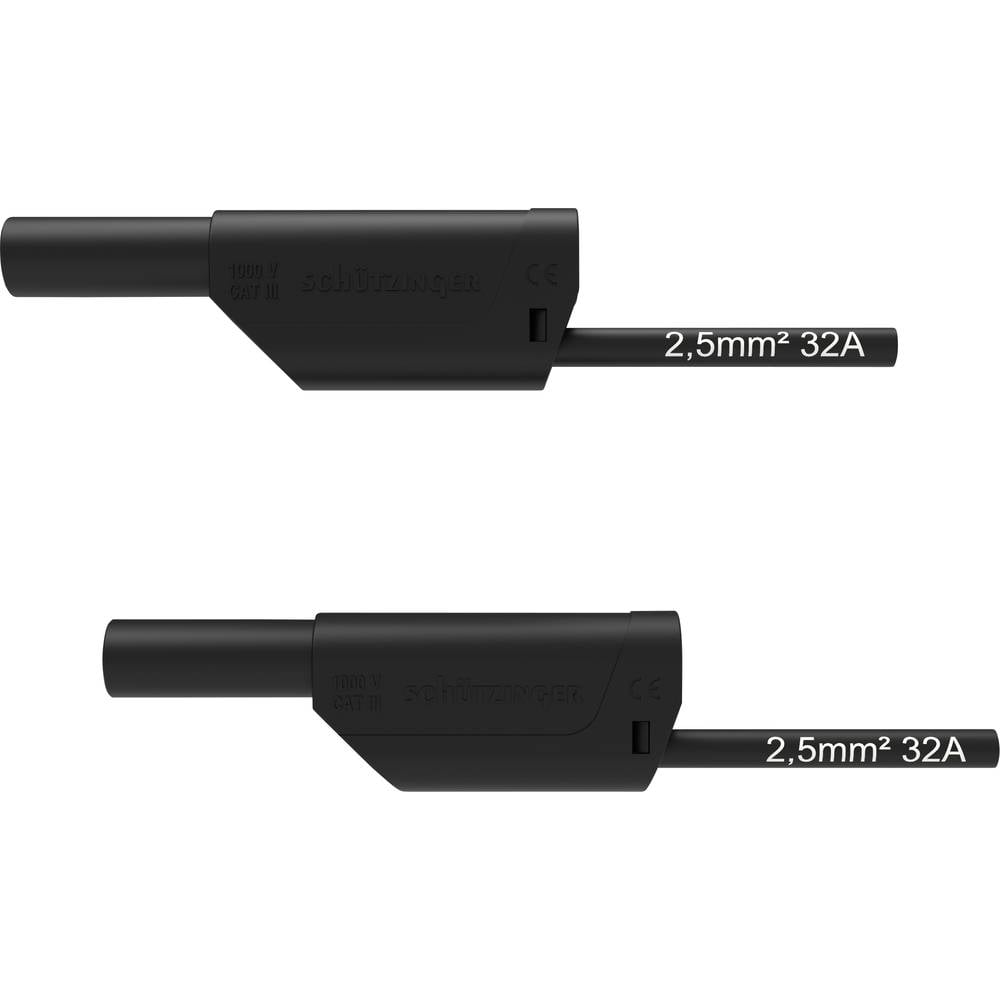 Schützinger VSFK 8700 / 2.5 / 100 / SW bezpečnostní měřicí kabely [4 mm zástrčka - 4 mm zástrčka] 100.00 cm, černá, 1 ks