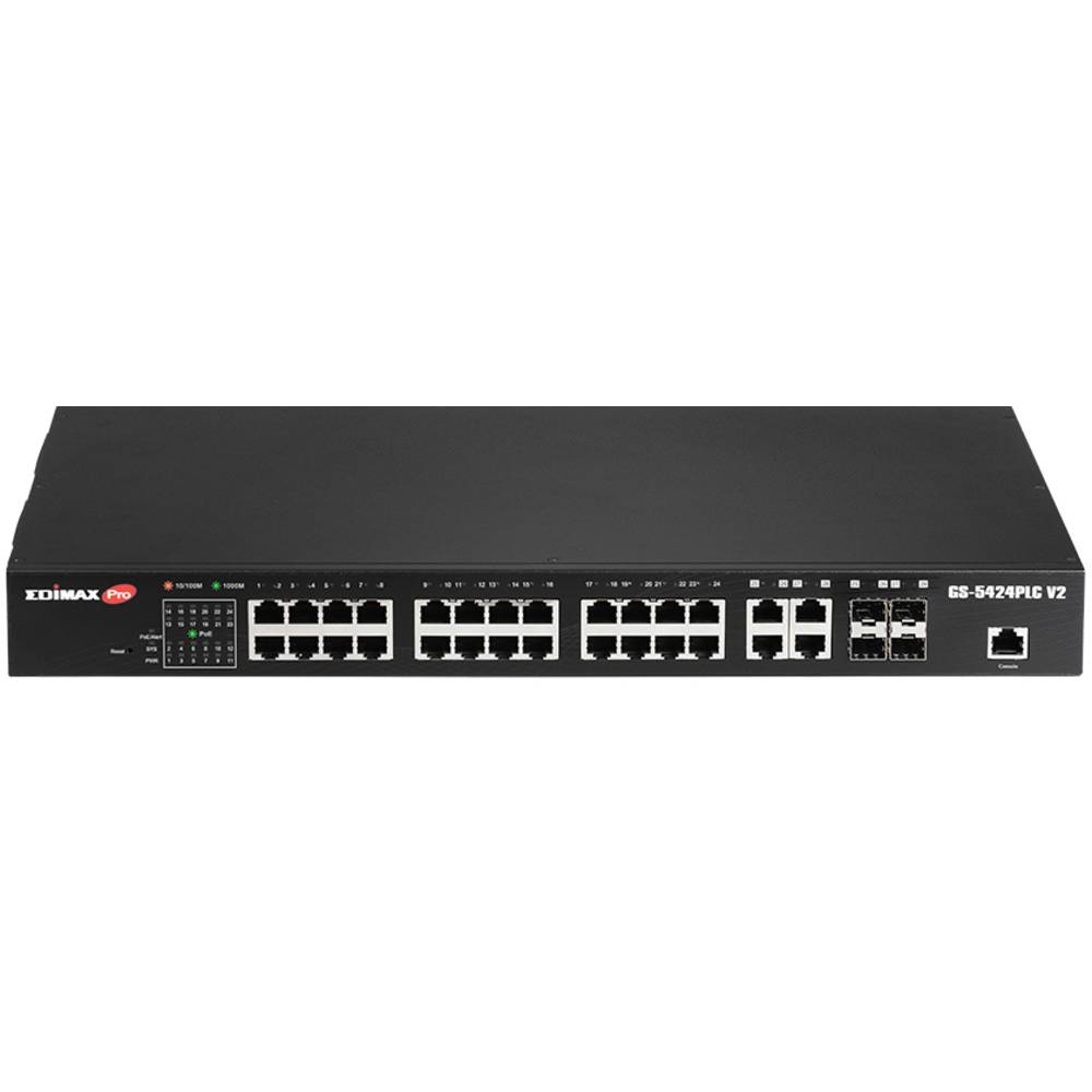 EDIMAX GS-5424PLC V2 síťový switch, 24 + 4 porty, 10 / 100 / 1000 MBit/s, funkce PoE