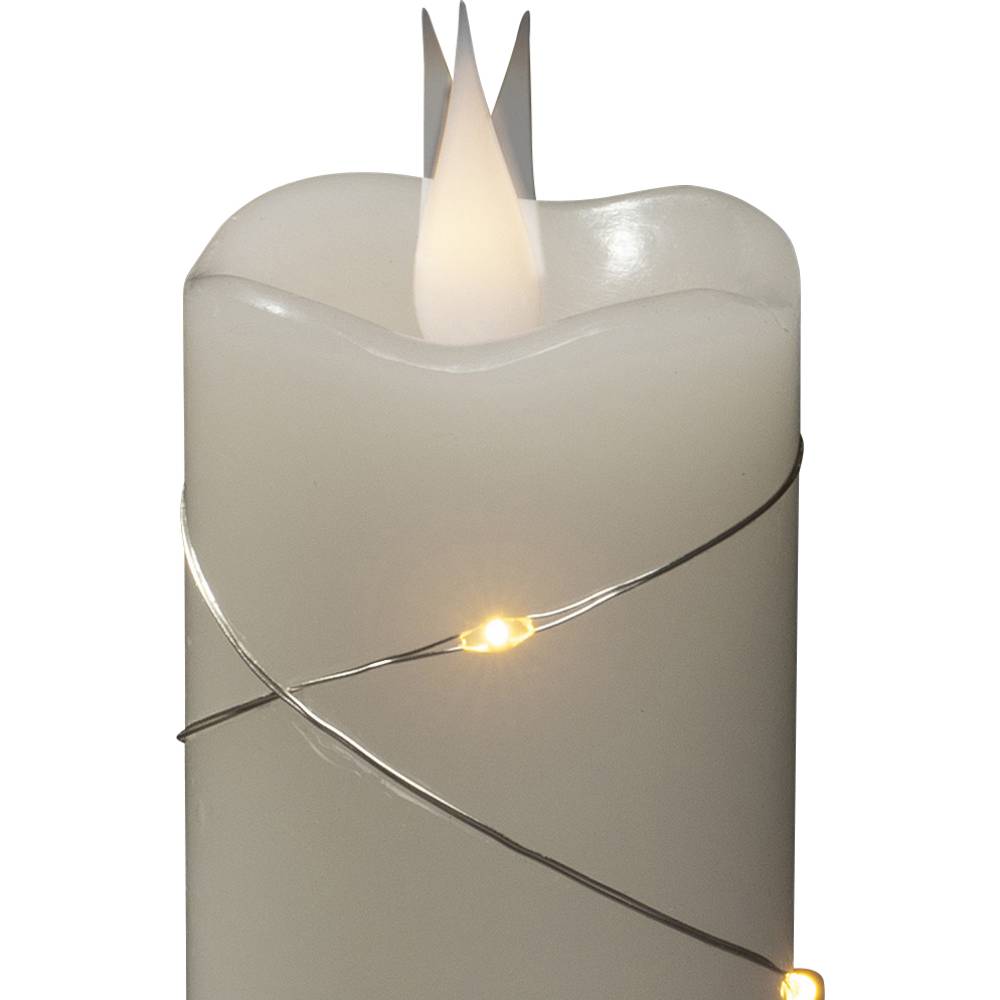 Konstsmide 1826-190 LED svíčka z vosku bílá teplá bílá (Ø x v) 50 mm x 178 mm s 3D efektem, se spínačem