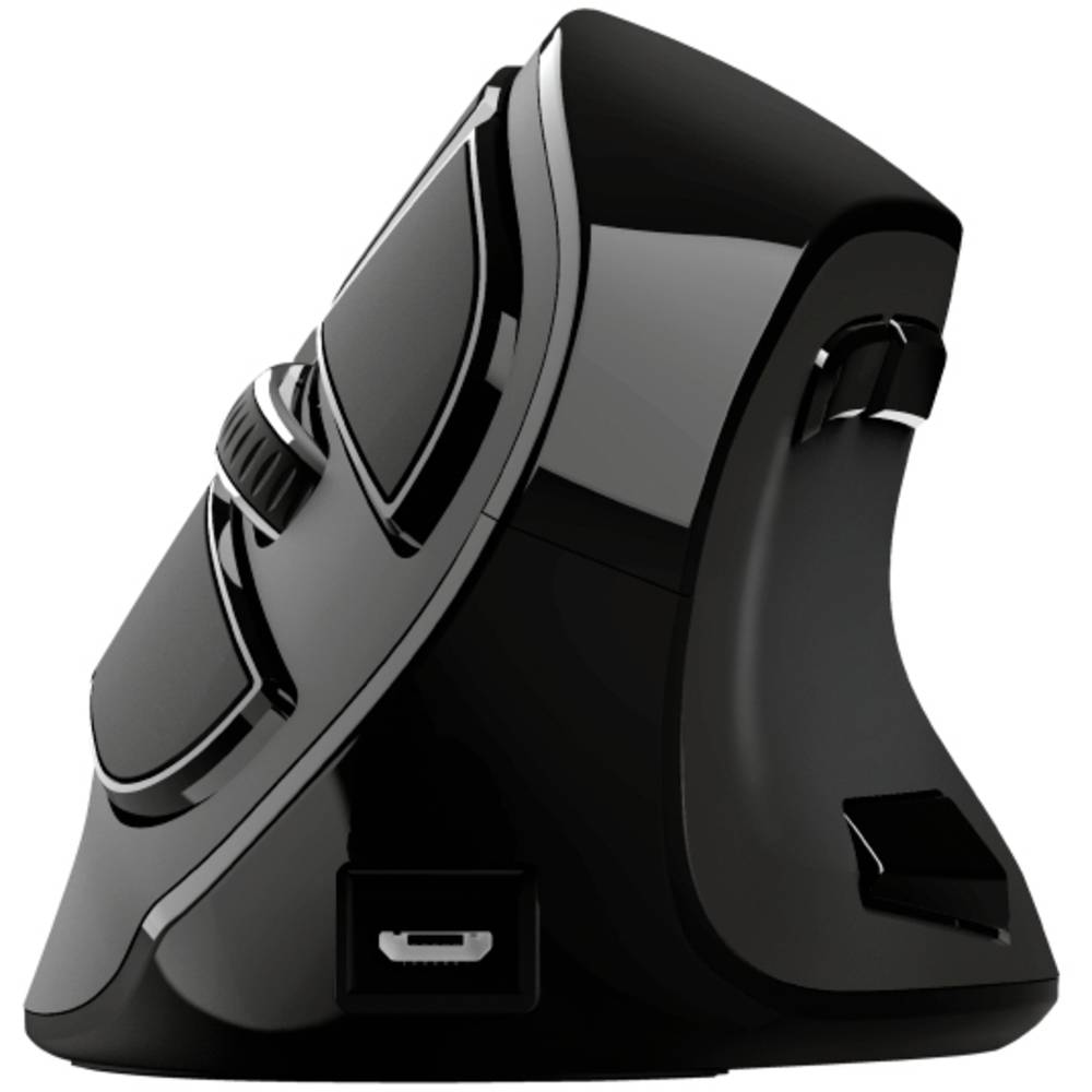 Trust VOXX ergonomická myš Bluetooth®, bezdrátový optická černá 9 tlačítko 2400 dpi ergonomická, odnímatelný kabel, inte