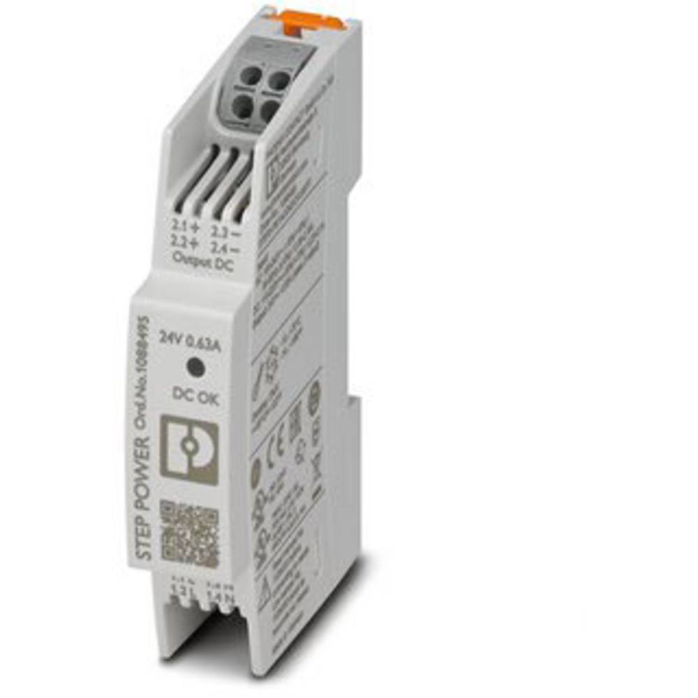 Phoenix Contact STEP3-PS/1AC/24DC/0.63/PT síťový zdroj na DIN lištu, 24 V/DC, 0.63 A, 15 W, výstupy 1 x