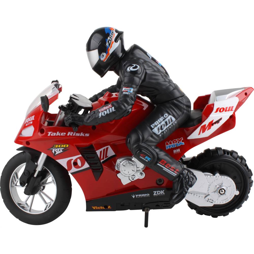 2436324 Stunt motorcycle 1:6 RC model motorky pro začátečníky motorka vč. akumulátorů a kabelu k nabíjení, se světelným